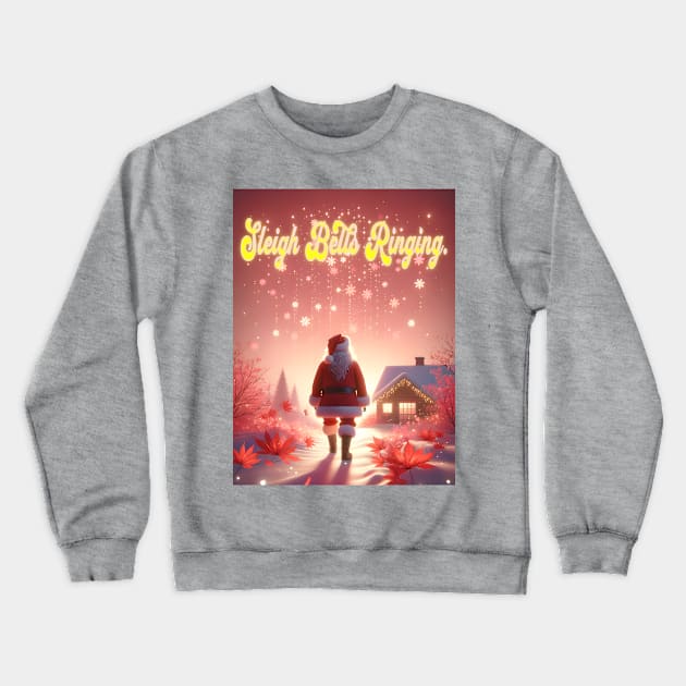 Sleigh bell ringing: Heartwarming Santa Claus Holiday Tee Crewneck Sweatshirt by TimeWarpWildlife